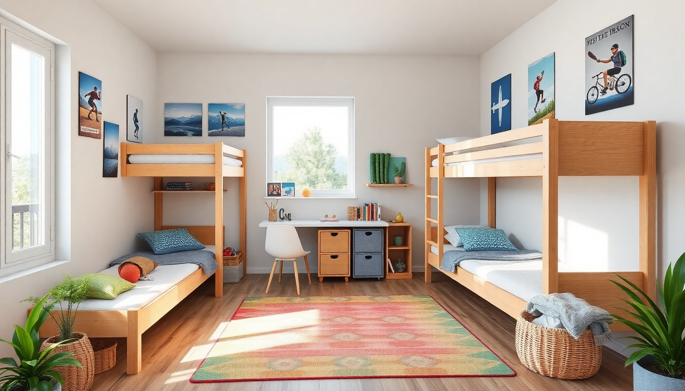 creative ideas for decorating a boys shared bedroom in a holiday home 1747043028