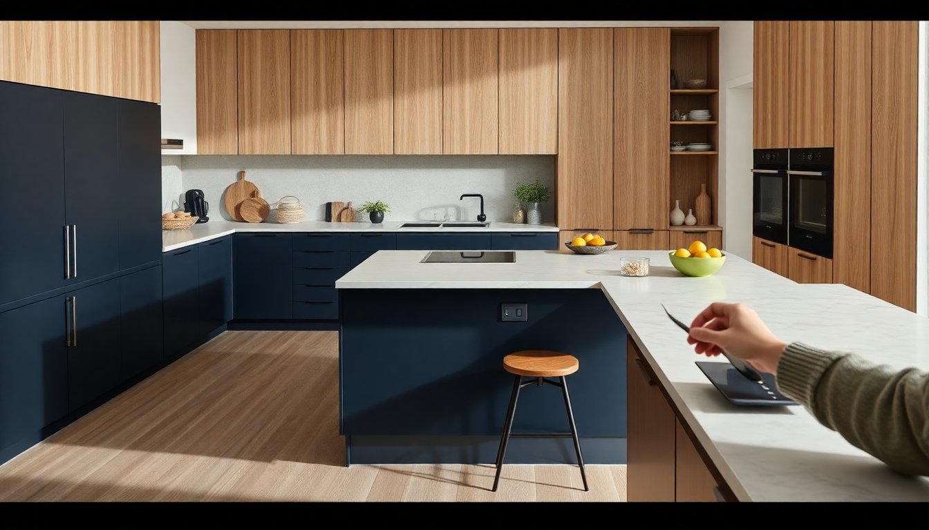 practical tips for a modern kitchen with peninsula and bicolor finishes 1773848789