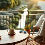 Garden retreat with private balcony and modern comforts