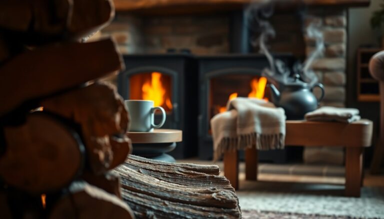 Wood-burning fireplace ideas and radiant heat benefits