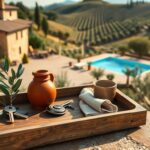 Two Umbrian country houses near Città della Pieve: olive groves, pool and outbuildings