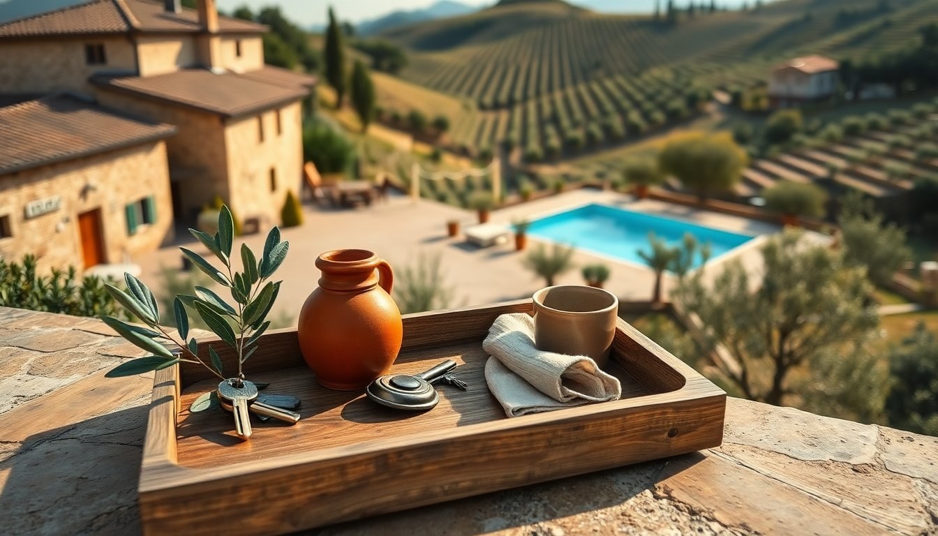 Two Umbrian country houses near Città della Pieve: olive groves, pool and outbuildings