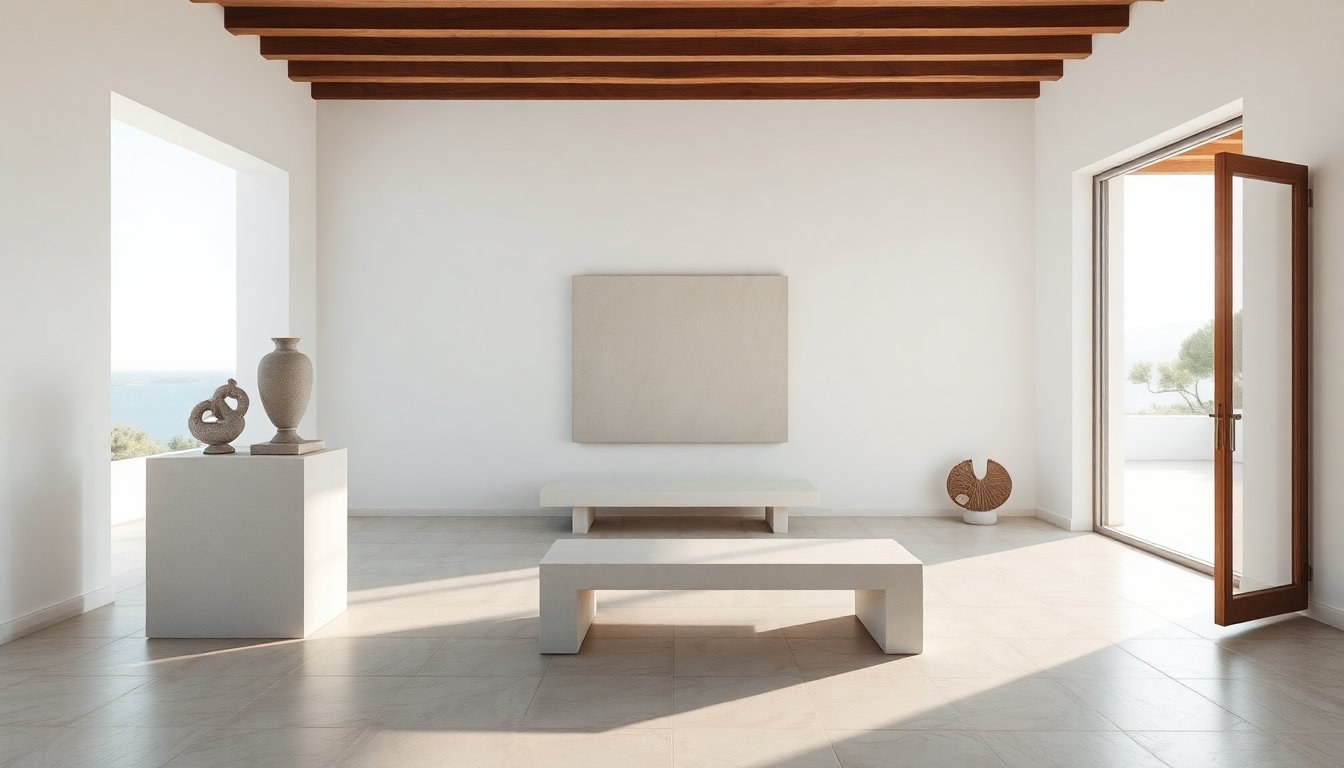 White-washed Bodrum villa that showcases a private art collection